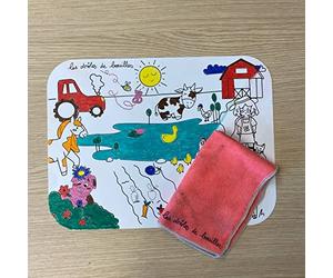 Set de Table pour Enfant nettoyable - coloriage à l'infini (Ferme)