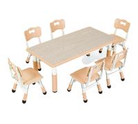 Set de table pour enfant, réglable en hauteur, bureau multi-usages, jaune