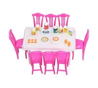 Set de Table pour Maison de Poupées, Table à Manger Miniature Réaliste avec Bords Arrondis pour Maison de Poupées pour Enfants 1:12 (Tapez un)