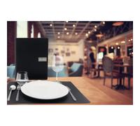 Set de table RAW, en cuir véritable, noir