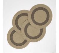 Set de table rond en 100% coton - HOMESCAPES - Lot de 4 - Beige - 40 cm