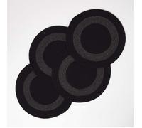 Set de table rond en 100% coton - HOMESCAPES - Lot de 4 - Noir - 40 cm