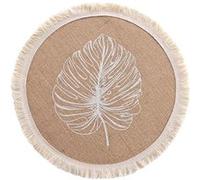 Douceur d'Intérieur Set de table Mogador Ø 38 cm jute imprimée franges Naturel