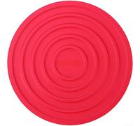 Set de table rond fabriqué à partir de silicone résistant à la chaleur pour éviter les dommages thermiques et maintenir la position de la vaisselle grâce à l'anneau (rouge)