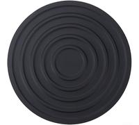 Set de table rond fabriqué à partir de silicone résistant à la chaleur pour éviter les dommages thermiques et maintenir la position de la vaisselle grâce à l'anneau (noir)