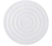 Set de table rond fabriqué à partir de silicone résistant à la chaleur pour éviter les dommages thermiques et maintenir la position de la vaisselle grâce à l'anneau (gris clair)