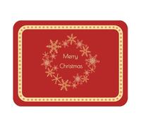 Set de Table Rouge Noel, sous Assiette Moderne Lot de 4 Motif de Flocon de Neige de Noël Cuir Dessous de Table 30x40cm