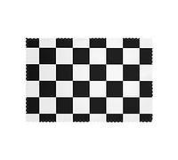 Set de Table, Sets de Table à Drapeau à Damier de Course Noir et Blanc, Sets de Table antidérapants, résistants à la Graisse et à la Chaleur, lavables, 6 pièces