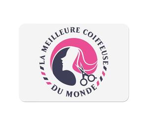 Set de Table Souple Dessous en liège Napperons Blanc - La Meilleure Coiffeuse du Monde Coiffure Mode Fashion Cheveux - Grand Format 39,5 x 28,5 cm