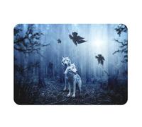 Set de Table Souple Dessous en liège Napperons Couple de Loup Foret Sombre Animaux Sauvages Nature - Grand Format 39,5 x 28,5 cm