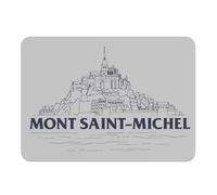 Set de Table Souple Dessous en liège Napperons Gris - Mont Saint Michel Minimalist Normandie Village Tourisme - Grand Format 39,5 x 28,5 cm