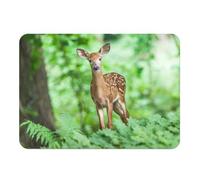 Set de Table Souple Dessous en liège Napperons Petit Faon dans La Foret Biche Bambi Animal Sauvage Nature - Grand Format 39,5 x 28,5 cm
