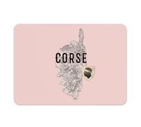 Set de Table Souple Dessous en liège Napperons Rose - Corse Département Ile France Bastia Carte Ancienne Rare - Grand Format 39,5 x 28,5 cm