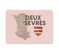 Set de Table Souple Dessous en liège Napperons Rose - Deux-Sèvres 79 Departement Niort Carte Ancienne Nouvelle Aquitaine - Grand Format 39,5 x 28,5 cm