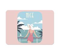 Set de Table Souple Dessous en liège Napperons Rose - Nice Promenade des Anglais Mer Soleil Voyage - Grand Format 39,5 x 28,5 cm