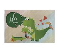 Set de Table Vert. Set de Table Enfant. Nappe personnalisée avec Prenom. Set de Table Lavable. Napperon. Tissu 30x45 cm. Dino Crocodile Kids