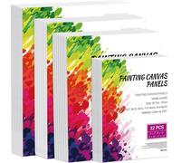 Set de tableaux sur toile - 32 pcs. Toiles de différentes tailles : 127x178mm, 203x254mm, 229x305mm, 280x355mm - Idéal pour la peinture et les projets artistiques