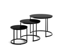Vicco Set de Tables Basses Montreal, Verre, 55x55cm | 3 pièces, pliable pour un gain de place et combinable de manière polyvalente