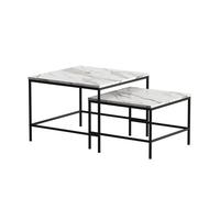 Set de tables basses Ramio, 60x60cm 2 pièces, Blanc/Noir, Vicco 56411