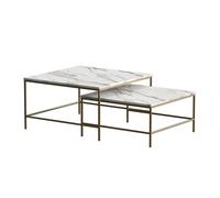 Set de tables basses Ramio 80x80cm 2 pièces Blanc/Or Vicco 56193