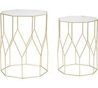 Set de tables en verre Mauro Ferretti 2pcs Ø 37x47 et 31x42 cm or