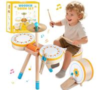 Set de Tambour Montessori en Bois pour bébé 1 an+, Enfants 1-3 Ans
