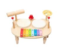 Set de Tambours - Jouets Musicaux en Bois à Percussion Instrument,Set de Percussion Enfant | pour Filles et Garçons Jeu Entraînement Cadeau de Noël et Anniversaire