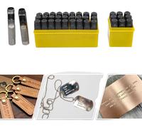 Set de tampons métalliques pour lettres, acier carbone de haute qualité, 36 pièces, noir