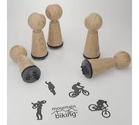 Set de tampons pour vélo de montagne - Idée cadeau créative pour les fans de vélo - Adrenaline, sentiers, aventure - Tampons de haute qualité avec des motifs magiques pour projets DIY