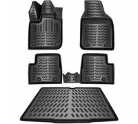 Set De Tapis Caoutchouc 3D + Bac Coffre Pour FIAT 500E 2020, Noir