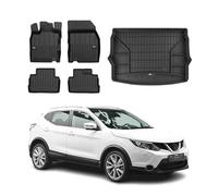 Set de tapis de sol et de tapis de coffre OMAC pour Nissan Qashqai 2013-2025 en caoutchouc TPE 5X
