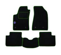 Set de Tapis fabriqué pour Lancia Ypsilon avec Trous à partir de l'année 2011 en Moquette Automobile avec Talonnette Noire avec Marque