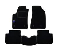 Set de Tapis fabriqué pour Opel Combo Tour de 2012 à 2018 en Moquette Automobile, fabriqué en Italie, Noir avec Logo