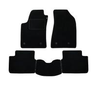 Set de Tapis fabriqué pour Renault Megane Berline à partir de l'année 2015 en Moquette Automobile, fabriqué en Italie, Couleur Noire