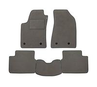 Set de Tapis réalisé pour Lancia Ypsilon avec Trous à partir de l'année 2011 en Moquette Tissu de Velours Lavable en Couleur Grise