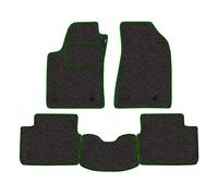 Set de Tapis réalisé pour Lancia Ypsilon s/Trous à partir de l'année 2011 en Moquette Automobile, fabriqué en Italie, Gris et Vert