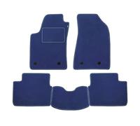 Set de Tapis réalisé pour Lancia Ypsilon s/Trous à partir de l'année 2011 en Moquette Tissu de Velours Lavable, Couleur Bleu Clair