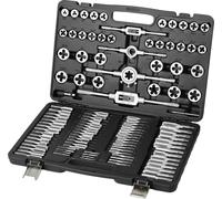 Set de taraudage Taraudage machine 110 pièces, taraudage de carotte Set de taraudage Acier à roulement Taraudage machine y compris 35 x tarauds, 35 x formes à estamper Mallette de transport métrique