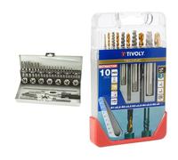 Set de Tarauds et Filières Brüder Mannesmann M53250-B & Coffret Forets Tivoly 10 Pièces