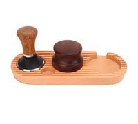 Set de Tassage Café avec Poignée en Bois, Station Antidérapante L Base, Support Tamper et Distributeur - Design Pratique, Matériaux Durables, Idéal Cuisine et Cafés (Socle S 53mm/2,1 pouces)