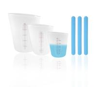 Set De Tasse De Mesure En Silicone 500/250/125ml - Tasse De Mesure De Cuisine Avec Bâtons Agitateurs, Accessoires De Cuisson Tasse De Mesure Flexible, Qualité Alimentaire pour Mesures En Laboratoire