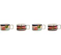Set de tasses à café Home ESPRIT bleu vert rose violet métal bambou dolomite 260 ml