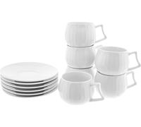 Set de tasses à moka en porcelaine - une élégance intemporelle dans trois designs exclusifs Blancs