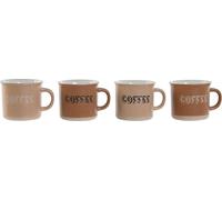 Set de Tasses de Café home esprit marron gres 180 ml 4 pcs.