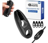 Set de tendeurs élastiques en Caoutchouc, 5 Packs, 600 x Ø 4 mm de Cordon avec Pinces à Cordon correspondantes, en Noir, tendeur de Bagages pour Panneau de signalisation Italie, Espagne, Portugal