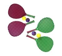 Set de Tennis de Plage 2 Raquettes en Plastique 50 cm avec 2 Balles en Mousse et Housse de Transport - Couleur Aléatoire