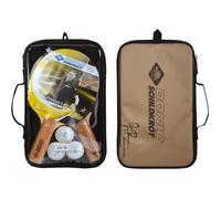 Donic Schildkröt Set de Tennis de Table Persson 500, 2 Raquettes avec Poignée en Liège, 3 Balles 2-Étoiles de Qualité, Sac de Haute Qualité, 788490, Noir/Rouge/Brun