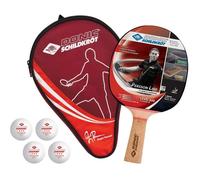 Schildkröt Set de tennis de table Persson 600 – Raquette poignée liège, 4 balles 3-étoiles, housse
