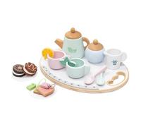 Set De Thé en Bois | Jouet d'Imitation Goûter Éducatif | Jeux D'imitation en Bois Accessoires Cuisine pour Tout-Petits Filles Garçons Dès 3 Ans