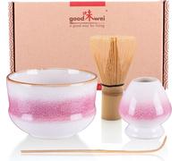 Set de thé matcha “Kiku” – fouet à matcha, bol à matcha avec porte-fouet et cuillère
